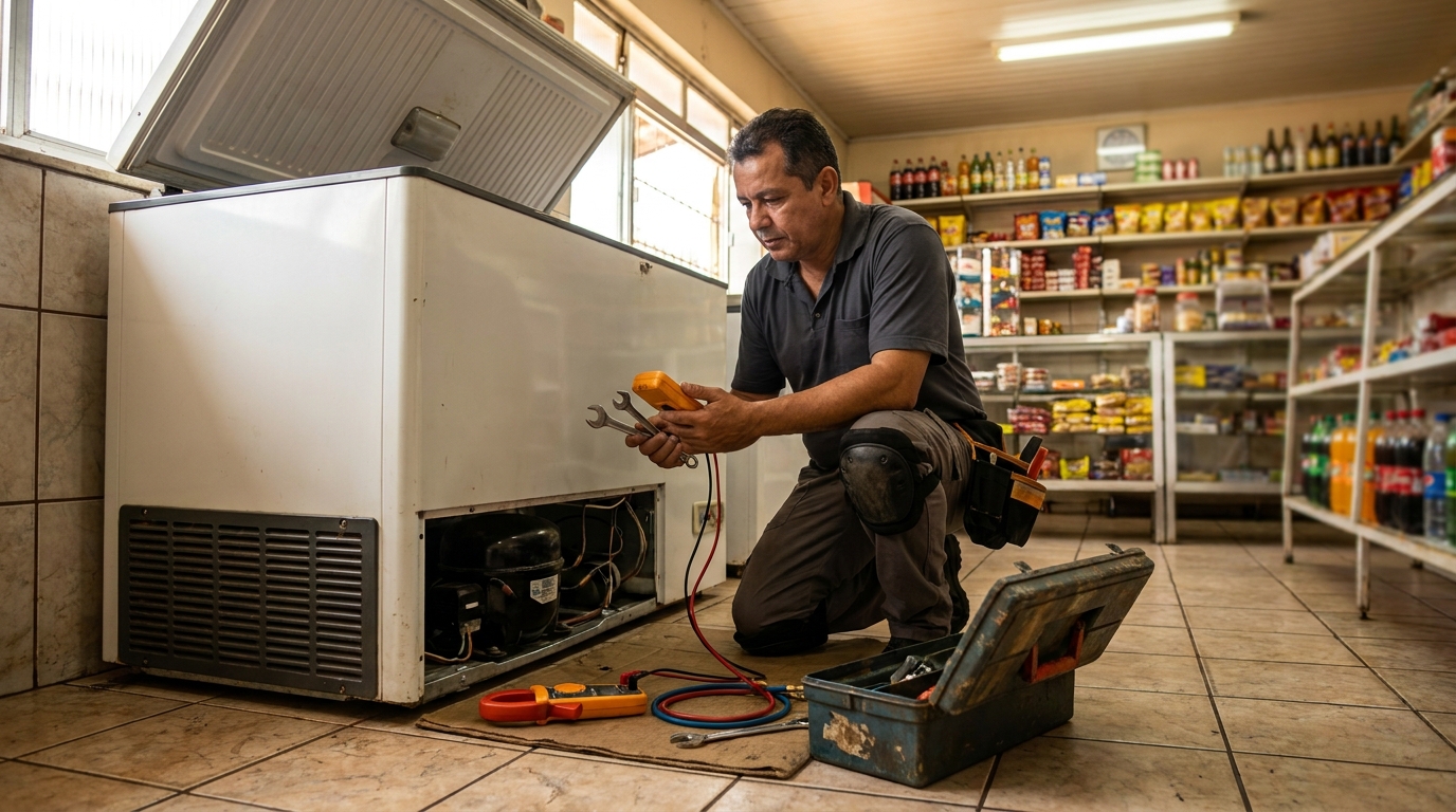 Técnico de conserto de freezer em residência em Belo Horizonte‑MG